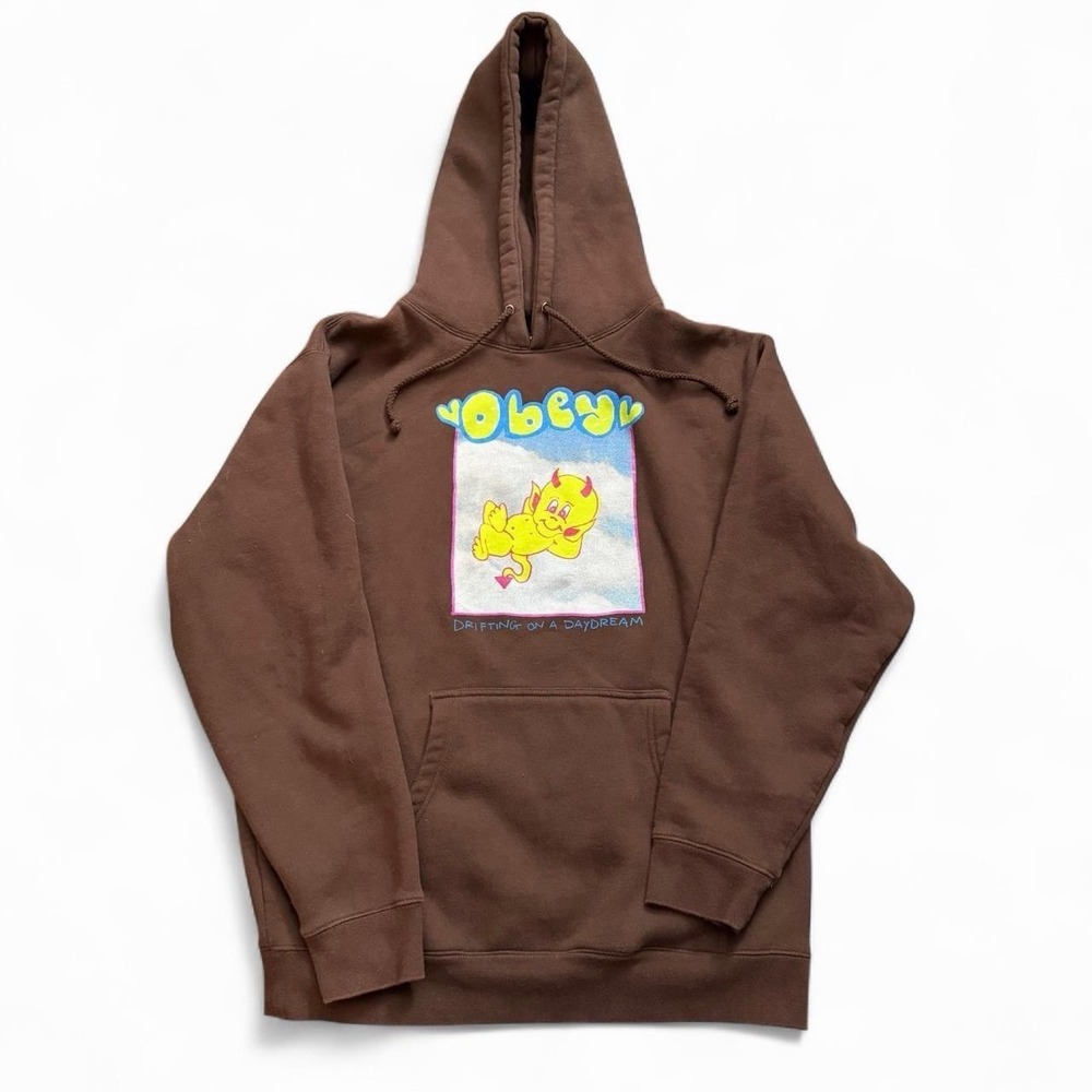 Obey Brown Pullover Hoodie Size Medium Skate Streetwear